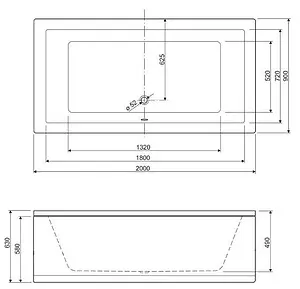 Ванна акриловая Cezares Plane 200x90 Ванна акриловая Cezares Plane 200x90, 2