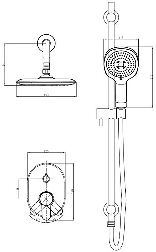 Душевая система со смесителем для душа D&K Rhein.Marx хром DA1395701