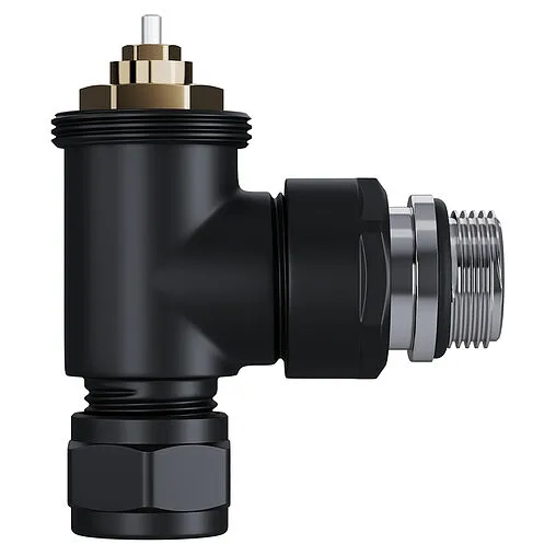 Комплект вентилей терморегулирующих угловых 15x1.0 x ½&quot;н Royal Thermo Design Pro черный RATVXU11215BL