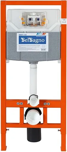 Инсталляция для подвесного унитаза Set 3 в 1 BelBagno BB001-120/BB014-SR-BIANCO с кнопкой белый глянцевый