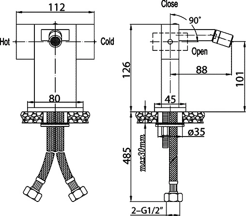 Смеситель для биде BelBagno Tevere хром TEV-BD-CRM