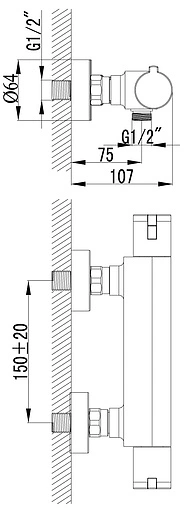 Термостат для душа Lemark Yeti хром LM7833C Термостат для душа Lemark Yeti хром LM7833C