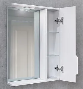 Шкаф-зеркало Jorno Moduo Slim 50 белый Mod.03.50/W, 4