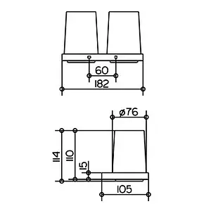Стакан двойной Keuco Edition 11 хром 11151019000 Стакан двойной Keuco Edition 11 хром 11151019000, 4