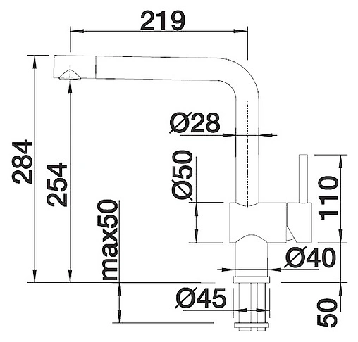 Смеситель для кухни с выдвижным изливом Blanco Linus-S нержавеющая сталь 517184