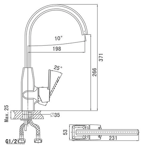 Смеситель для кухни D&amp;K Hamburg Bayern хром DA1172401
