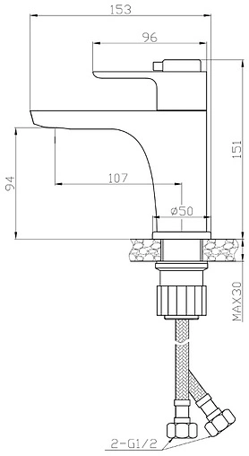 Термостат для раковины Rossinka хром RS50-11