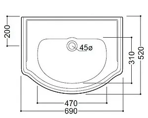 Раковина Kerasan Retro 69 белый 104601*0 Раковина Kerasan Retro 69 белый 104601*0, 2
