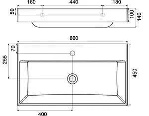 Раковина Ravak Natural 80 белый XJO01280000 Раковина Ravak Natural 80 белый XJO01280000, 2