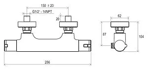 Термостат для душа Ravak Termo хром X070034 Термостат для душа Ravak Termo хром X070034, 2