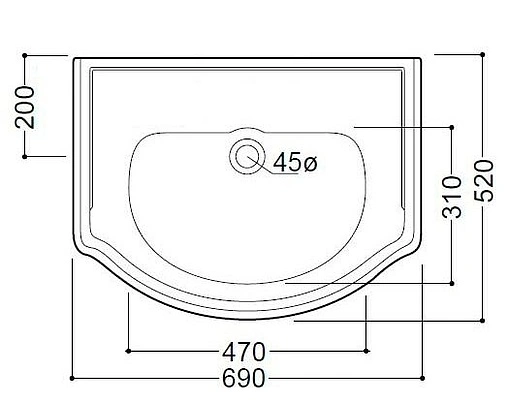 Раковина Kerasan Retro 69 белый 104601*0