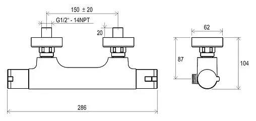 Термостат для душа Ravak Termo хром X070034 Термостат для душа Ravak Termo хром X070034