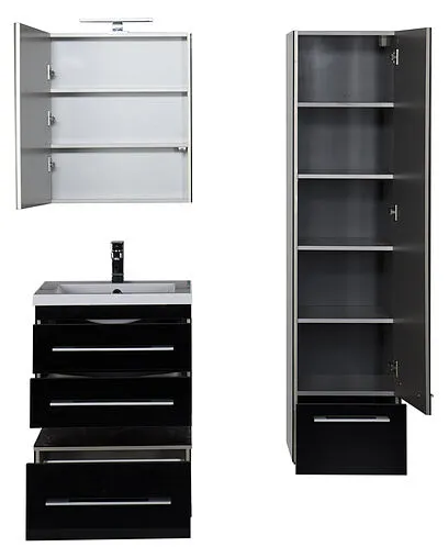 Шкаф-пенал подвесной Aquanet Верона 40 R чёрный 00176673 Шкаф-пенал подвесной Aquanet Верона 40 R чёрный 00176673