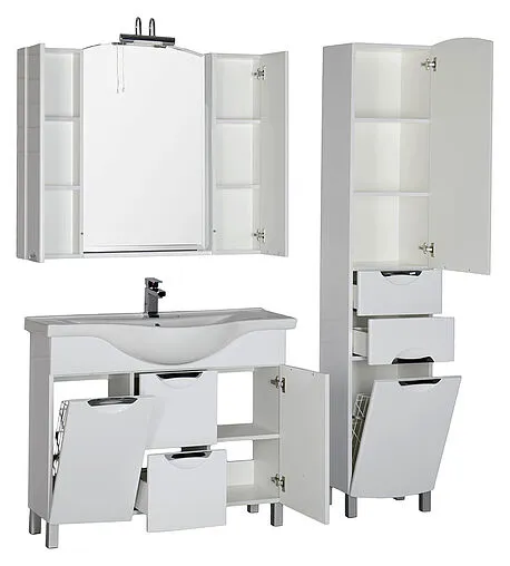 Шкаф-зеркало Aquanet Асти 105 белый 178242