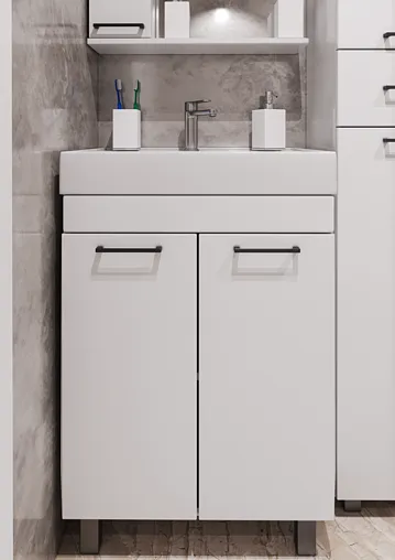 Тумба под умывальник напольная Айсберг Енисей 60 белый DA2709T