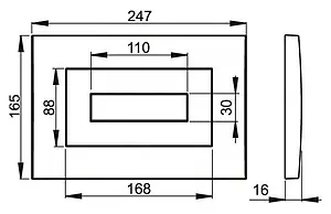 Клавиша смыва для унитаза AlcaPlast M471 хром глянцевый, 2