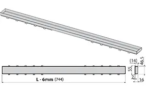 Решетка для лотка под плитку 744мм AlcaPlast Tile-750 Решетка для лотка под плитку 744мм AlcaPlast Tile-750, 3