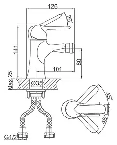 Смеситель для биде D&K Ambrosius Rhein хром DA1342201 Смеситель для биде D&K Ambrosius Rhein хром DA1342201, 2