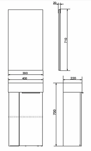 Тумба-умывальник подвесная Comforty Асти 40 дуб дымчатый 00-00000831CF