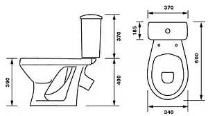 Унитаз-компакт Оскольская керамика Суперкомпакт стандарт белый 44901110022 Унитаз-компакт Оскольская керамика Суперкомпакт стандарт белый 44901110022, 2