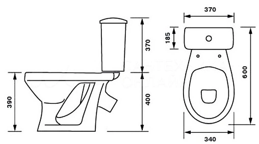 Унитаз-компакт Оскольская керамика Суперкомпакт стандарт белый 44901110022