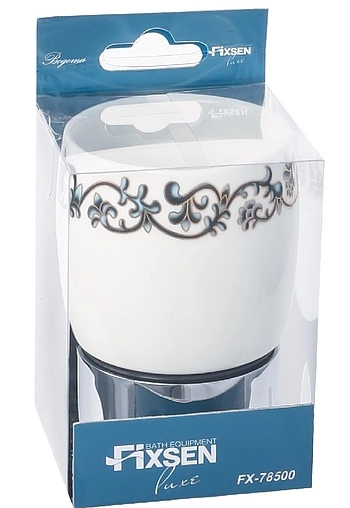 Стакан Fixsen Bogema хром/белый/рисунок FX-786