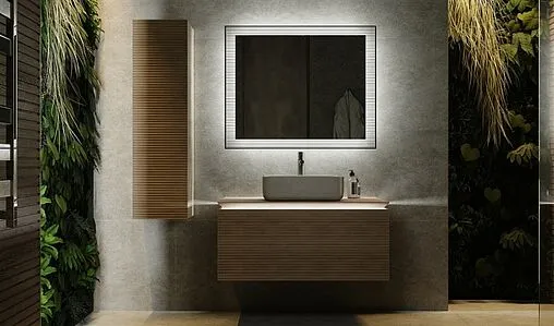 Зеркало с подсветкой Jorno Karat 100 белый Kar.02.100/P/W