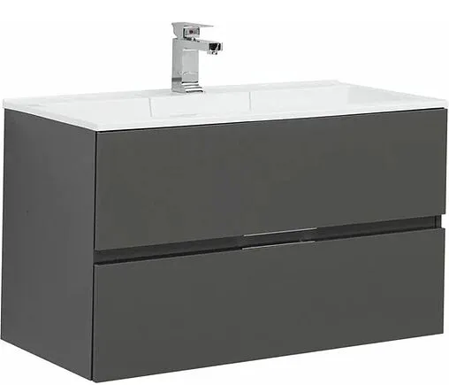 Тумба-умывальник подвесная Aquanet Алвита 90 серый антрацит 00240111+00187182