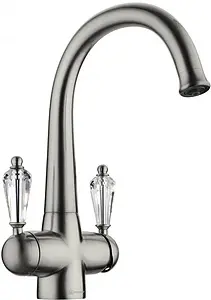 Смеситель для кухни с подключением к фильтру Omoikiri Okinawa-SI античное серебро/чёрный кристалл 4994057 Смеситель для кухни с подключением к фильтру Omoikiri Okinawa-SI античное серебро/чёрный кристалл 4994057, 1