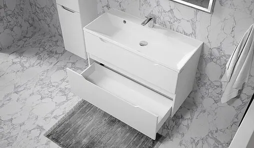 Тумба под умывальник подвесная Raval Wector 100 белый Wct.01.100/P/W/MD