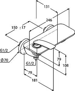 Смеситель для душа Kludi Balance хром 527100575 Смеситель для душа Kludi Balance хром 527100575, 2