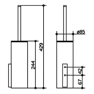 Ёршик для унитаза Keuco Edition 400 белый/хром 11564019000 Ёршик для унитаза Keuco Edition 400 белый/хром 11564019000, 3