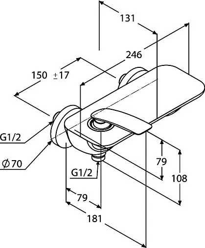 Смеситель для душа Kludi Balance хром 527100575 Смеситель для душа Kludi Balance хром 527100575