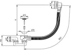 Слив-перелив для ванны Rav Slezak хром MD0471 Слив-перелив для ванны Rav Slezak хром MD0471, 2