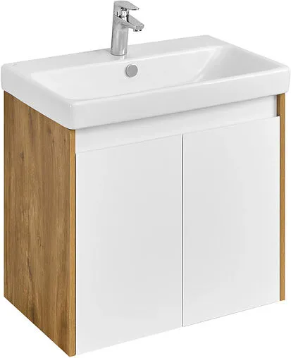 Тумба под умывальник Aquaton Сканди Doors 70 белый/дуб рустикальный 1A278901SDZ90