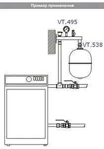 Группа безопасности расширительного бака до 44 кВт ¾&quot; 3 бар Valtec VT.495.0.0, 3