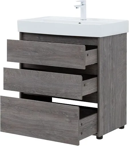 Тумба-умывальник напольная Aquanet Nova Lite 75 дуб рошелье 00302473+00242338