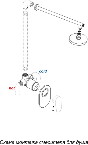 Смеситель для душа скрытого монтажа Wasserkraft Donau хром 5351