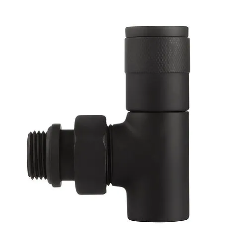 Комплект вентилей запорных угловых ½" в/н Royal Thermo Piano черный RTE 56.0013