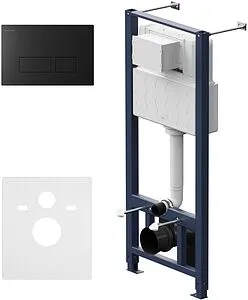 Инсталляция для подвесного унитаза Set 4 в 1 Am.Pm Pro I012704.7038 с кнопкой черный матовый Инсталляция для подвесного унитаза Set 4 в 1 Am.Pm Pro I012704.7038 с кнопкой черный матовый, 1