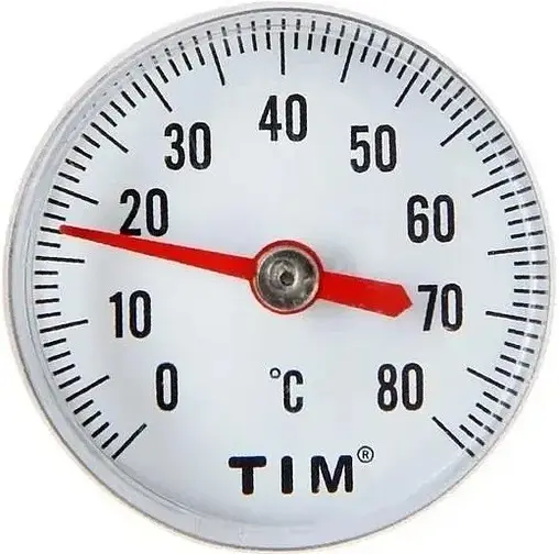 Термометр биметаллический TIM 40мм 80°С гильза 20мм ¼&quot; Y-40T-80