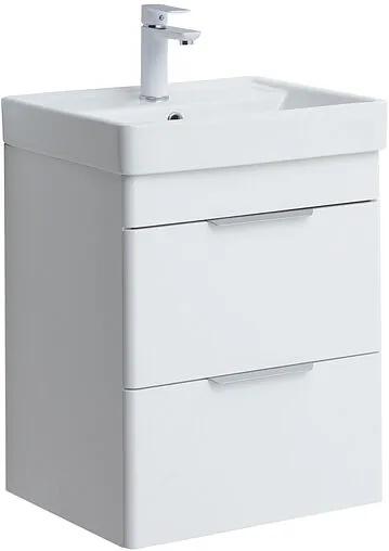 Тумба под умывальник Aquanet Ирис new 50 белый глянец 00310143