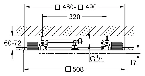 Лейка верхнего душа Grohe Rainshower F-Series 20 хром 27865000