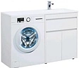 Тумба-умывальник напольная над стиральной машиной Aquanet Токио 130 R белый 00236917+00235502