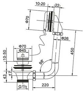 Слив-перелив для ванны BelBagno хром BB-OVF-02-CRM Слив-перелив для ванны BelBagno хром BB-OVF-02-CRM, 2