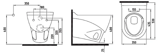 Унитаз подвесной безободковый Bien Organic белый OGKA052N1VP0W3000