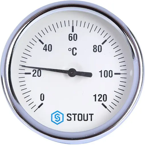 Термометр биметаллический Stout 80мм 120°С гильза 50мм ½&quot; SIM-0003-805015