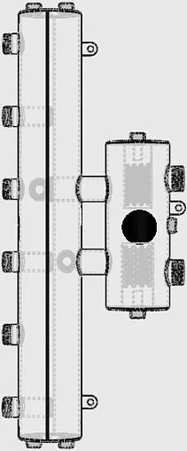 Распределительный коллектор 3 контура с гидрострелкой 1¼&quot;н x 1&quot;н Север-R-V3 1945012