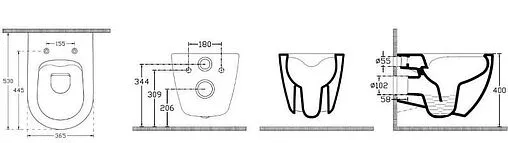 Унитаз подвесной безободковый с функцией биде и встроенным смесителем ISVEA Infinity антрацит 10NFS1005I-2C