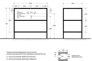 Каркас под раковину Cezares Cadro 80 чёрный матовый CADRO-80/46/73-2C-PIA-MET-ST, 2